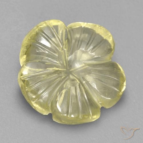 9,17 ctw natürlicher Laguna Gelb Quarz, Blumen-Schliff, Transparent