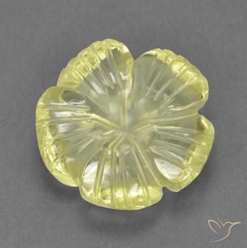 9,17 ctw natürlicher Mittelgelb Quarz, Blumen-Schliff, Transparent