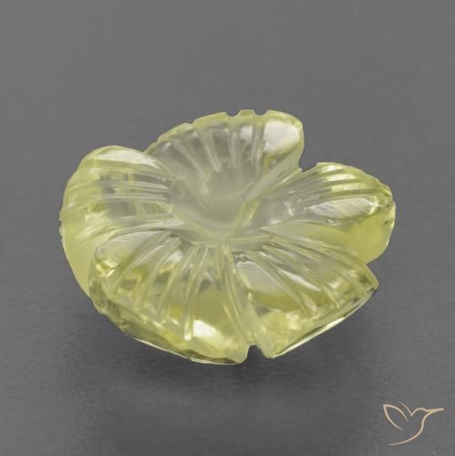 9,17 ctw natürlicher Mittelgelb Quarz, Blumen-Schliff, Transparent
