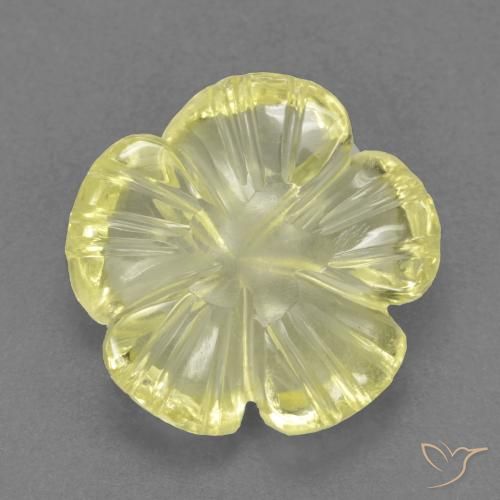 4.02ct Natürlicher Mittelgelb Quarz, Blumen-Schliff, Transparent, Photo A