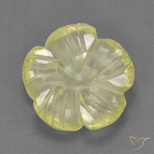 4.30ct Natürlicher Mittelhelles Gelb Quarz, Blumen-Schliff, Transparent