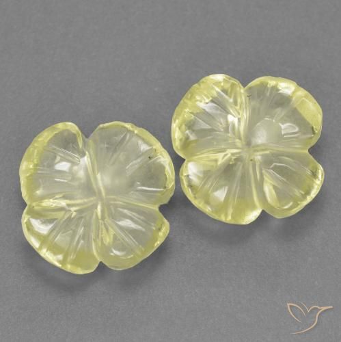 3.53 ct natürliche Zitronengelb Quarz-Edelsteine, Blumen-Schliff, Transparent