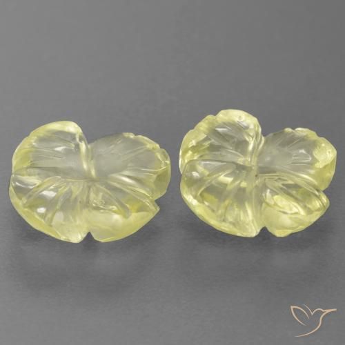 3.53 ct natürliche Zitronengelb Quarz-Edelsteine, Blumen-Schliff, Transparent