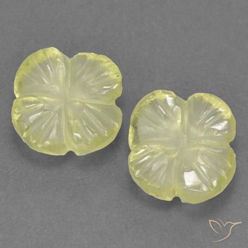 2.64ctw Natürlicher Mittelhelles Gelb Quarz, Blumen-Schliff, Transparent