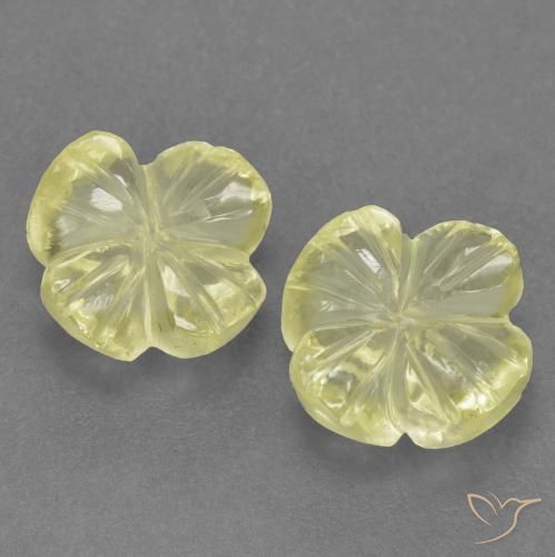 2.50ctw Natürlicher Zitronengelb Quarz, Blumen-Schliff, Transparent