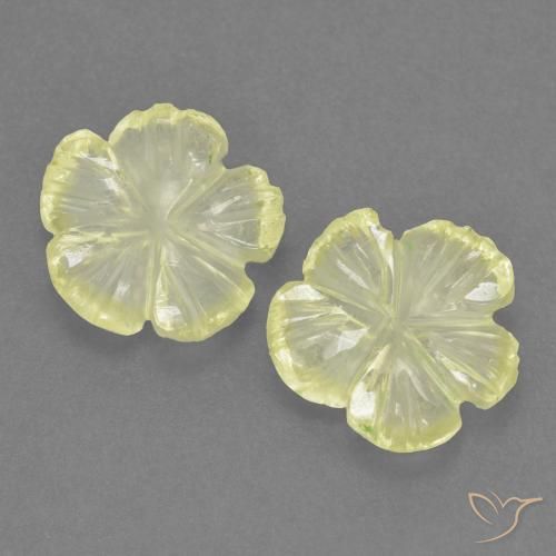 2.03ctw Natürlicher Mittelhelles Gelb Quarz, Blumen-Schliff, Transparent, Photo A