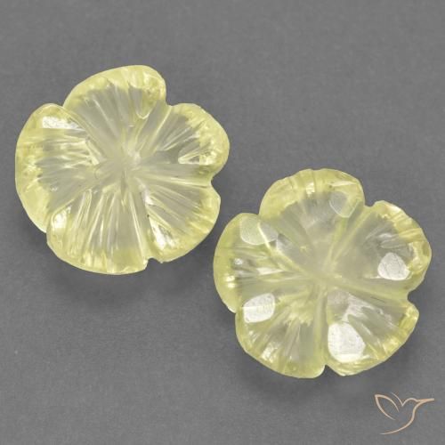 2.87ctw Natürlicher Zitronengelb Quarz, Blumen-Schliff, Transparent