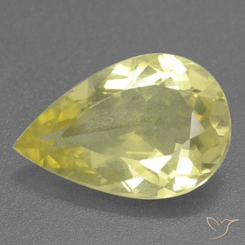 11.04ct Natürlicher hellgelb Quarz, Birnenform, VS