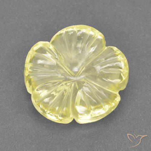 4.16ct Natürlicher Mittelhelles Gelb Quarz, Blumen-Schliff, Transparent