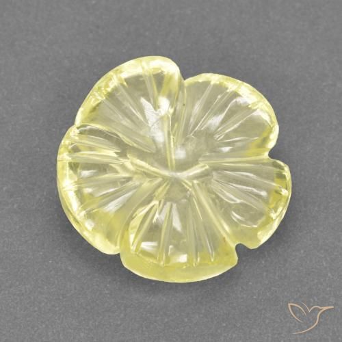 9,17 ctw natürlicher Mittelhelles Gelb Quarz, Blumen-Schliff, Transparent