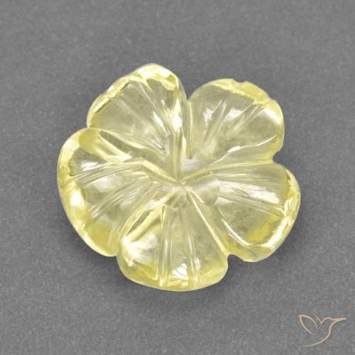 9,17 ctw natürlicher Laguna Gelb Quarz, Blumen-Schliff, Transparent