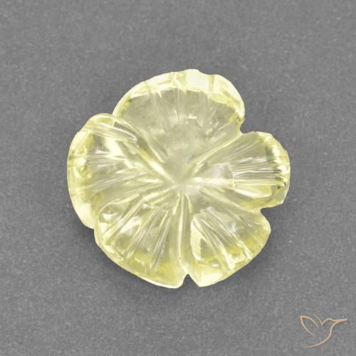 2.33ct Natürlicher Blasses Gelb Quarz, Blumen-Schliff, Transparent