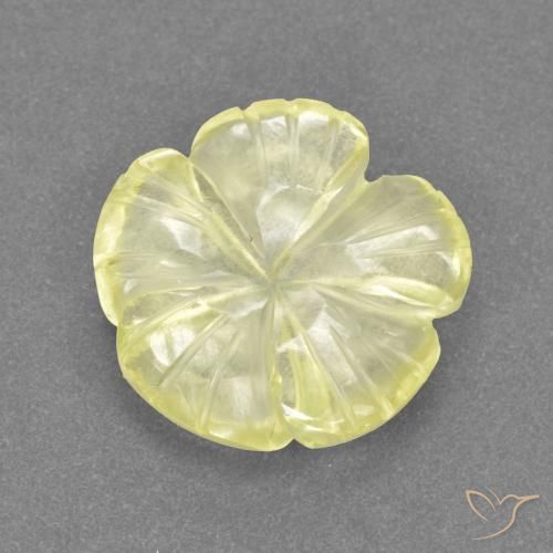 3.23ct Natürlicher Mittelhelles Gelb Quarz, Blumen-Schliff, Transparent