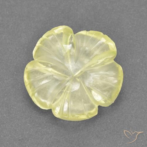 9,17 ctw natürlicher Mittelhelles Gelb Quarz, Blumen-Schliff, Transparent