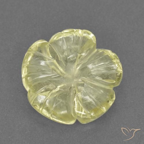 9,17 ctw natürlicher Mittelhelles Gelb Quarz, Blumen-Schliff, Transparent