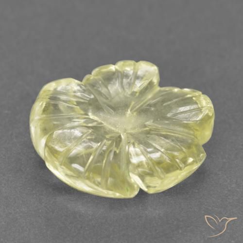 9,17 ctw natürlicher Mittelhelles Gelb Quarz, Blumen-Schliff, Transparent