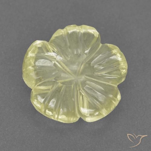3.22ct Natürlicher Mittelhelles Gelb Quarz, Blumen-Schliff, Transparent