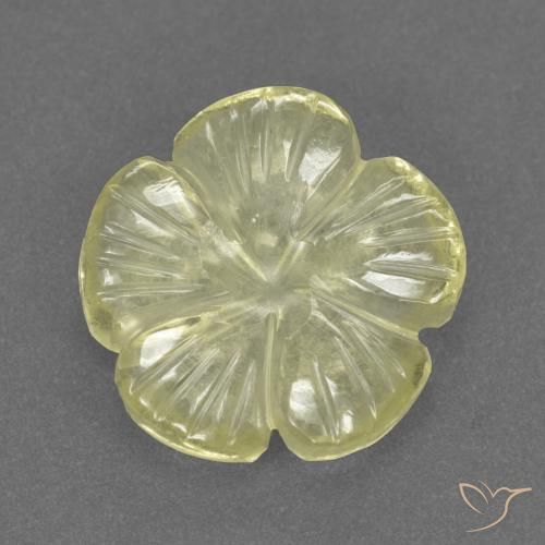 2.97ct Natürlicher hellgelb Quarz, Blumen-Schliff, Transparent