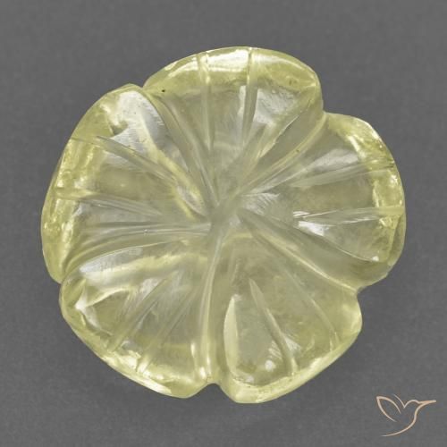 3.48ct Natürlicher Zitronengelb Quarz, Blumen-Schliff, Transparent