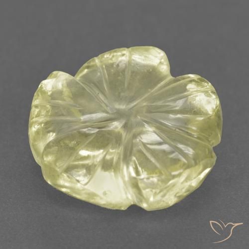 9,17 ctw natürlicher Zitronengelb Quarz, Blumen-Schliff, Transparent