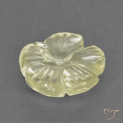 9,17 ctw natürlicher Zitronengelb Quarz, Blumen-Schliff, Transparent