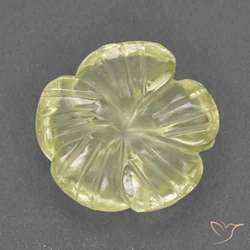 3.72ct Natürlicher Mittelhelles Gelb Quarz, Blumen-Schliff, Transparent