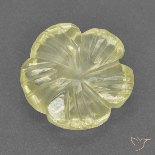9,17 ctw natürlicher Mittelhelles Gelb Quarz, Blumen-Schliff, Transparent