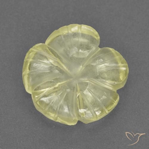 3.08ct Natürlicher Mittelhelles Gelb Quarz, Blumen-Schliff, Transparent