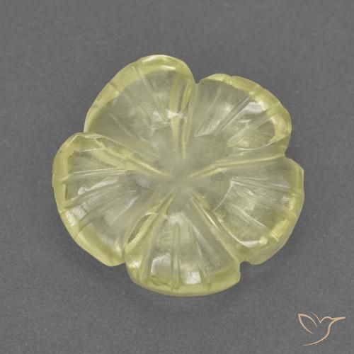 9,17 ctw natürlicher Mittelhelles Gelb Quarz, Blumen-Schliff, Transparent