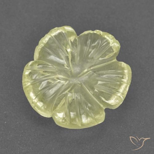 3.31ct Natürlicher Mittelhelles Gelb Quarz, Blumen-Schliff, Transparent