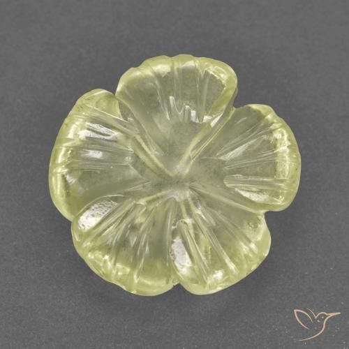 9,17 ctw natürlicher Mittelhelles Gelb Quarz, Blumen-Schliff, Transparent