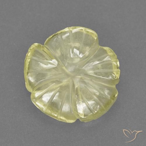 3.89ct Natürlicher Zitronengelb Quarz, Blumen-Schliff, Transparent