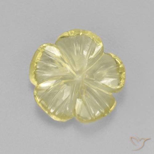 2.87ct Natürlicher hellgelb Quarz, Blumen-Schliff, Transparent