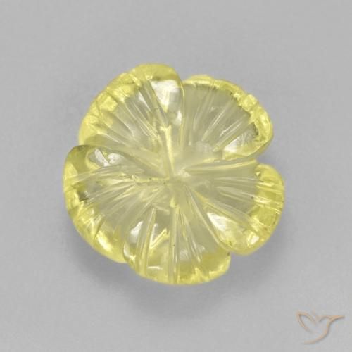 3.83ct Natürlicher hellgelb Quarz, Blumen-Schliff, Transparent