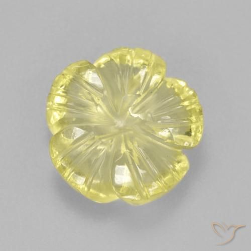 9,17 ctw natürlicher hellgelb Quarz, Blumen-Schliff, Transparent