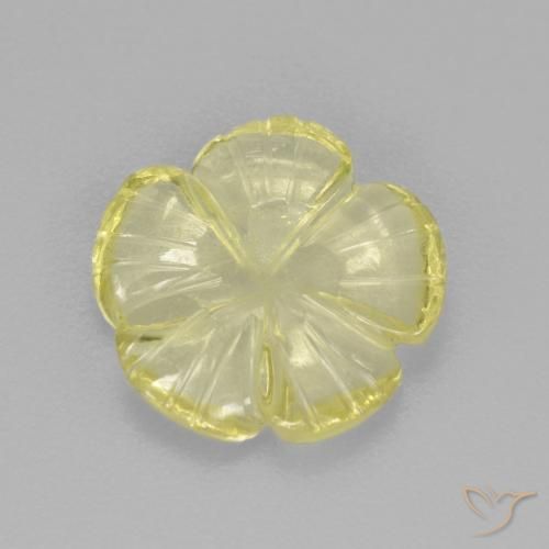 2.48ct Natürlicher hellgelb Quarz, Blumen-Schliff, Transparent