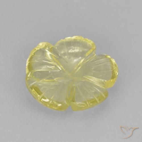 9,17 ctw natürlicher hellgelb Quarz, Blumen-Schliff, Transparent