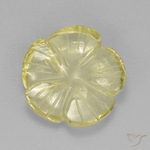 3.83ct Natürlicher Helles Ananasgelb Quarz, Blumen-Schliff, Transparent