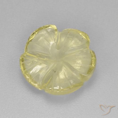9,17 ctw natürlicher Helles Ananasgelb Quarz, Blumen-Schliff, Transparent