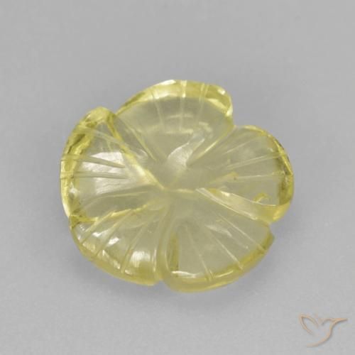 9,17 ctw natürlicher Helles Ananasgelb Quarz, Blumen-Schliff, Transparent