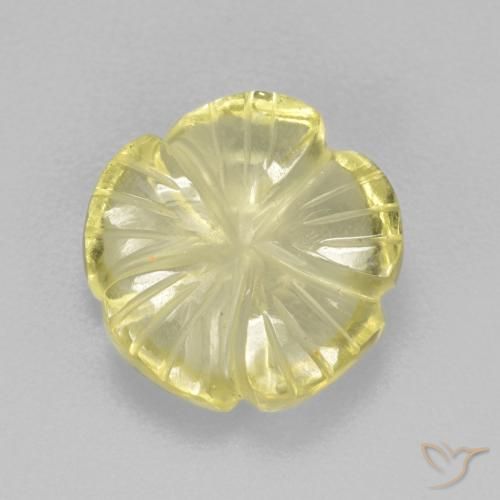 4.26ct Natürlicher Helles Ananasgelb Quarz, Blumen-Schliff, Transparent