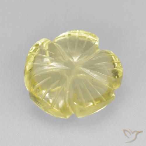 9,17 ctw natürlicher Helles Ananasgelb Quarz, Blumen-Schliff, Transparent