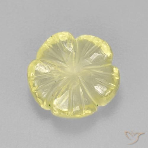 2.85ct Natürlicher hellgelb Quarz, Blumen-Schliff, Transparent