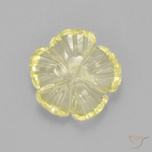 1.85ct Natürlicher hellgelb Quarz, Blumen-Schliff, Transparent