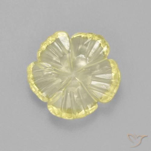 9,17 ctw natürlicher hellgelb Quarz, Blumen-Schliff, Transparent