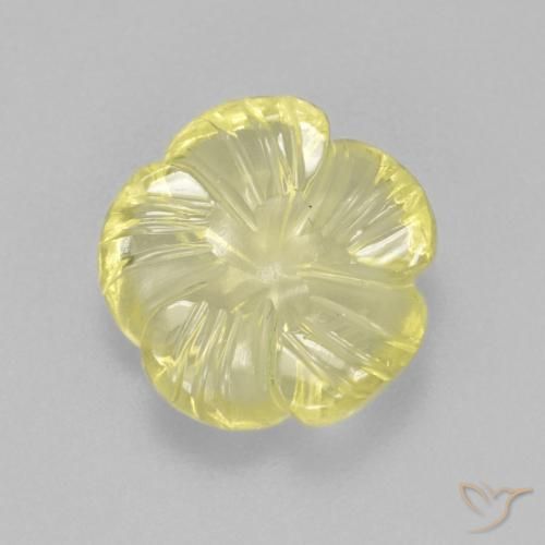 3.36ct Natürlicher hellgelb Quarz, Blumen-Schliff, Transparent