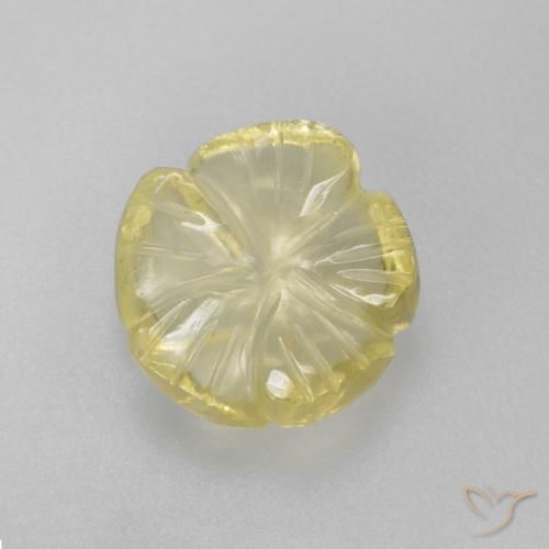 2.69ct Natürlicher hellgelb Quarz, Blumen-Schliff, Transparent