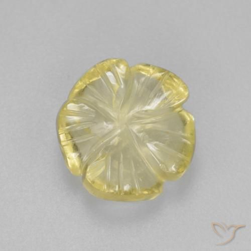 9,17 ctw natürlicher hellgelb Quarz, Blumen-Schliff, Transparent