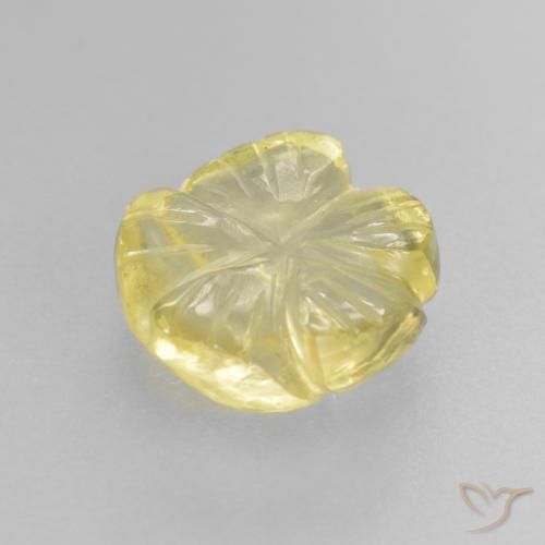 9,17 ctw natürlicher hellgelb Quarz, Blumen-Schliff, Transparent