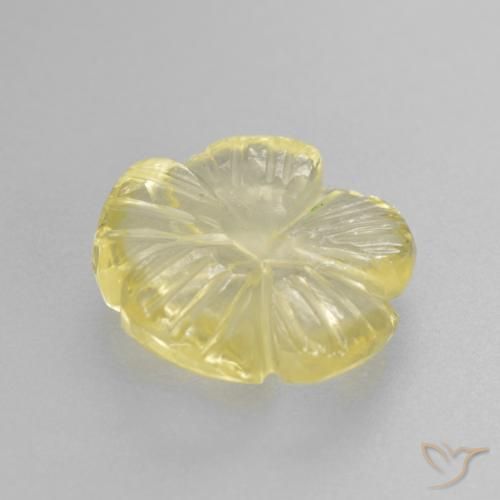 9,17 ctw natürlicher Blasses Gelb Quarz, Blumen-Schliff, Transparent